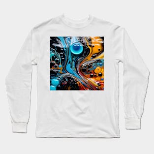 Cosmic Swirl Abstract Design Long Sleeve T-Shirt